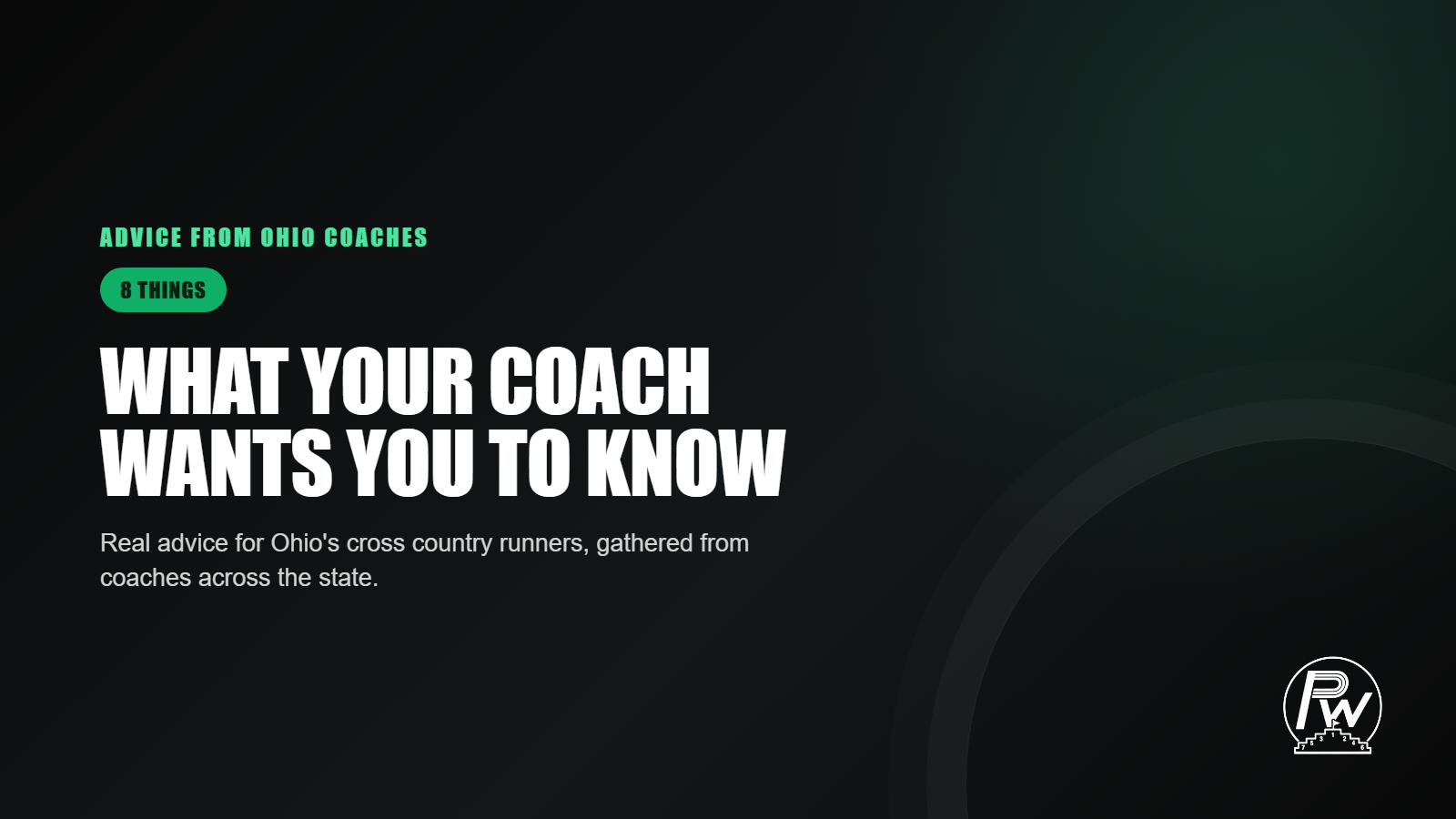 8 Things Your Cross Country Coach Wants You to Know -- advice from Ohio coaches